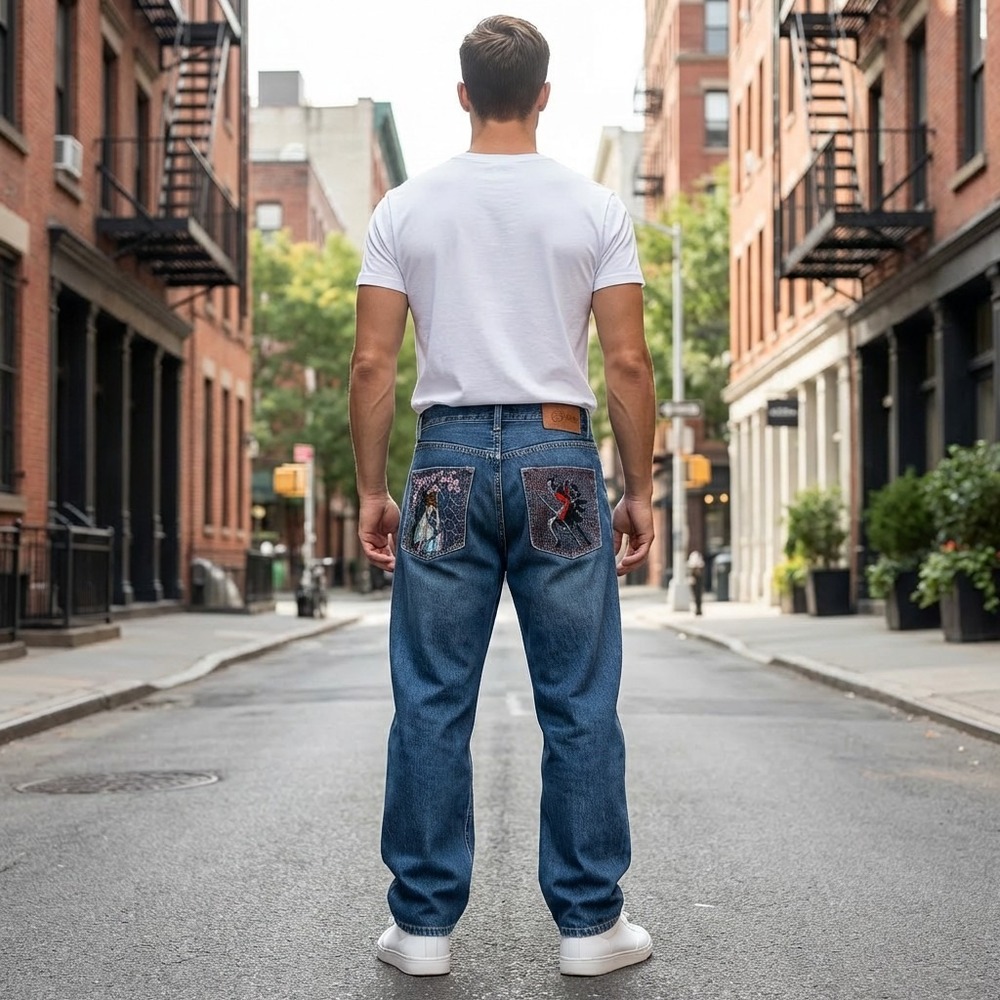 Brooklyn Xpress Jeans Mens‎ 34x32 Baggy Wide Leg Samurai Skater Y2K Streetwear